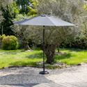 Parasol droit HAPUNA rond 2,70m de diamètre gris